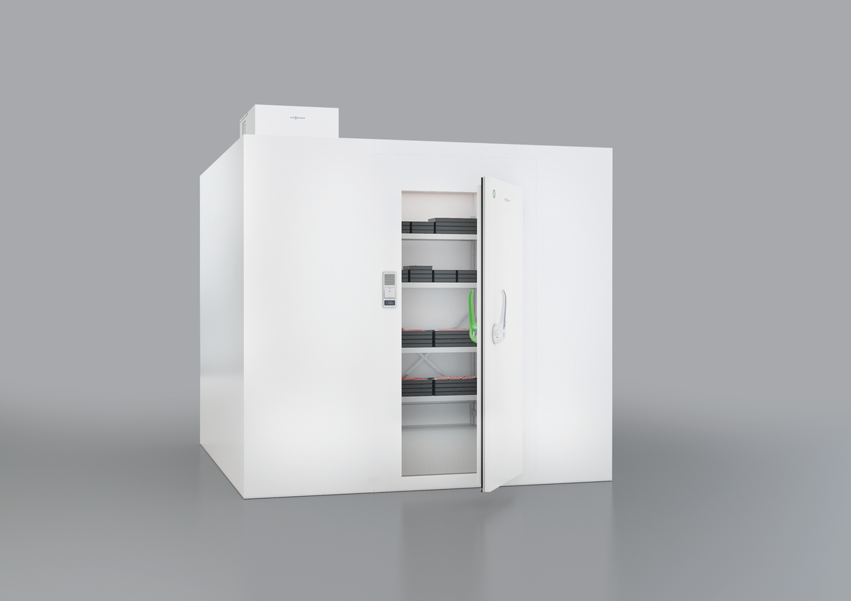 TectoCell Standard Plus - with ceiling-mounted refrigeration unit and meat inside